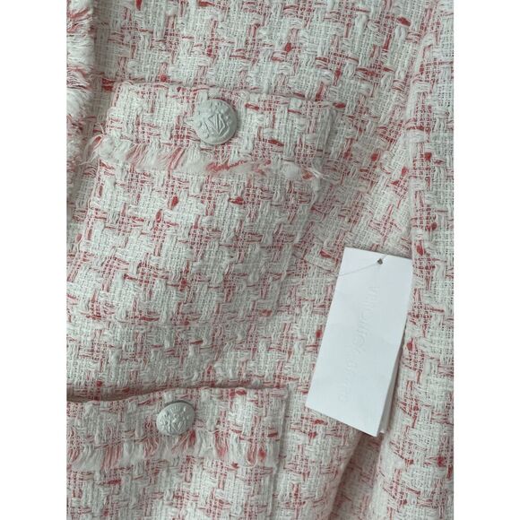 New  AUTHENTIC VERONICA BEARD OLBIA TWEED JACKET in Off White/Coral $598 SZ 10 - Picture 6 of 7